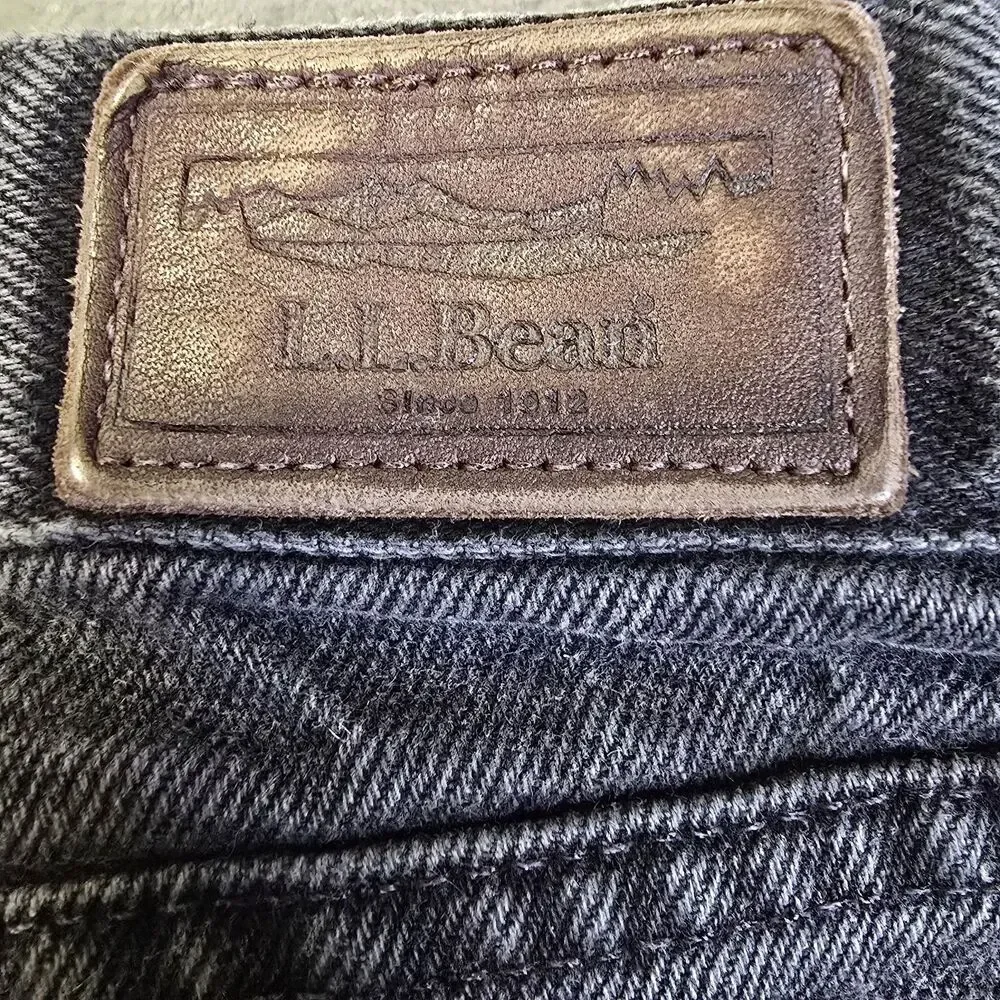 LL Bean Jeans Classic Womens 18 Petite Charcoal Black Denim Mom Cowgirl Y2K - Picture 5 of 10